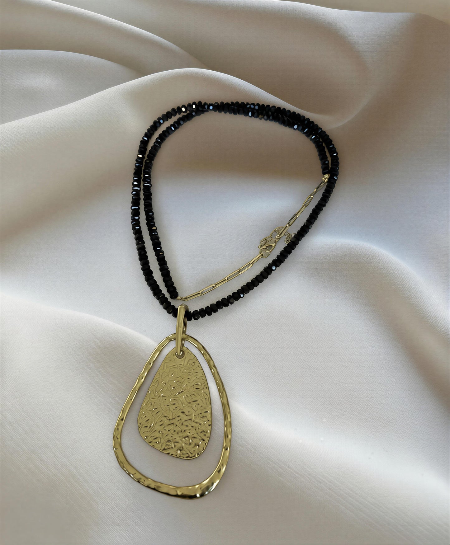 Collar largo - Cristal negro - 84 cm