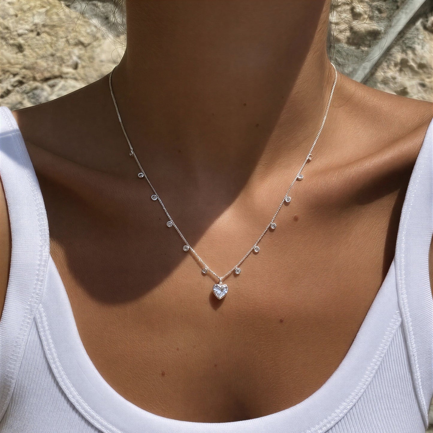 Collar puntos de luz corazón - 45 cm