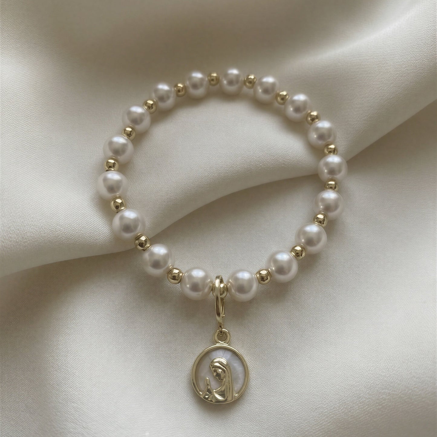 Pulsera elasticada - Piedra natural: shell