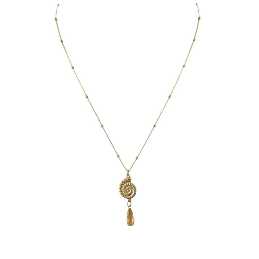 Collar caracol - Piedra natural: citrino - 45 cm