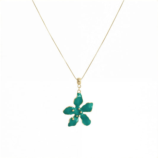 Collar Flor verde - 45 cm