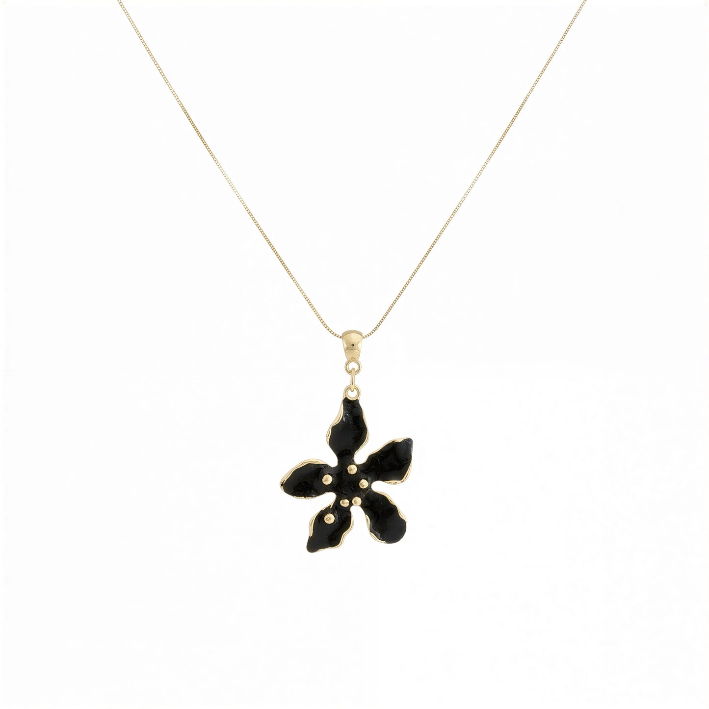 Collar Flor negro - 45 cm