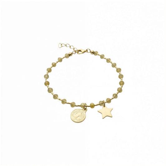Pulsera - Piedra natural: citrino facetado - 18 cm
