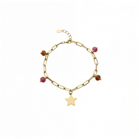 Pulsera - Piedra natural: turmalina - 18 cm