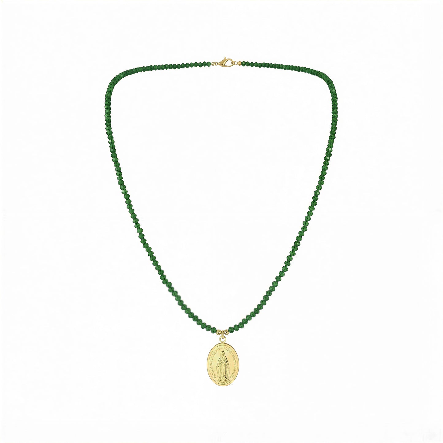 Chocker micro cristal verde - 41 cm