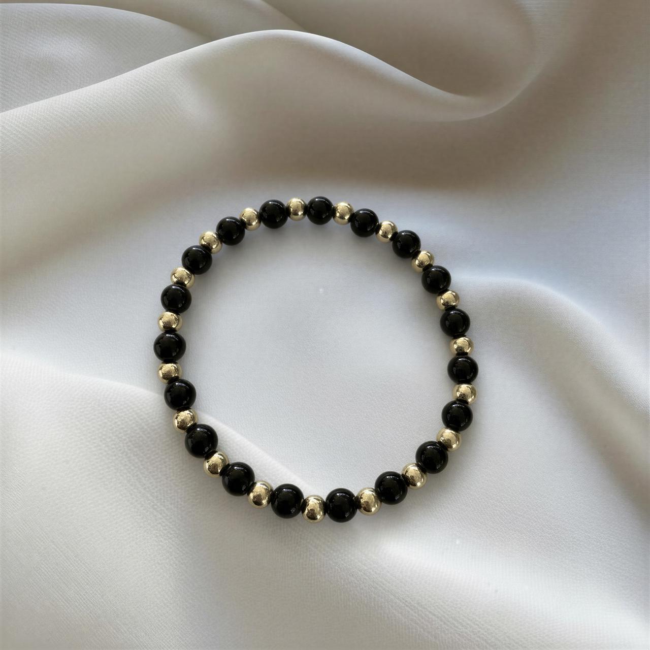 Pulsera elasticada - Piedra natural: ónix