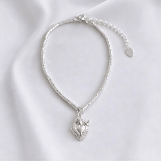 Pulsera mostacilla - Corazón- 19 cm