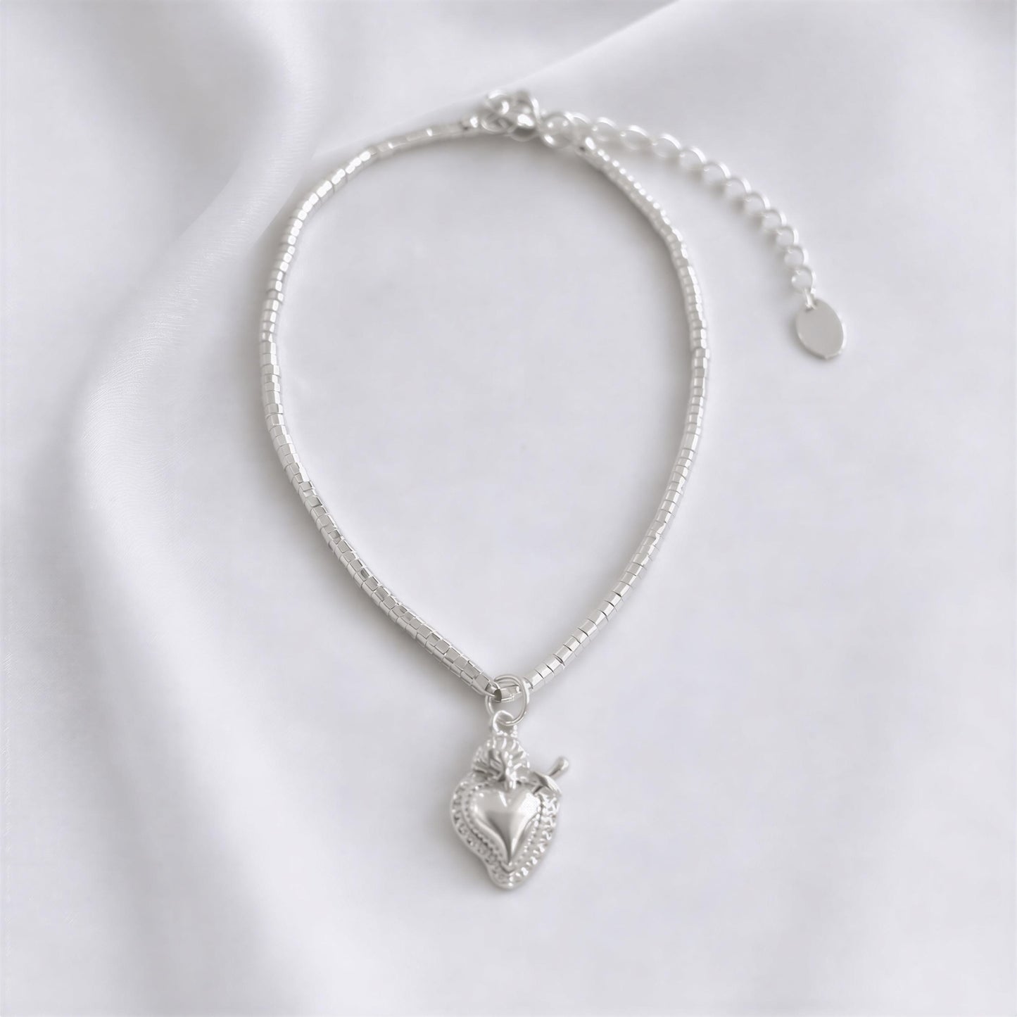 Pulsera mostacilla - Corazón- 19 cm
