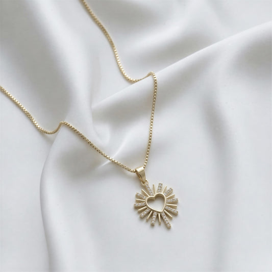 Collar Corazón con circón - 45 cm