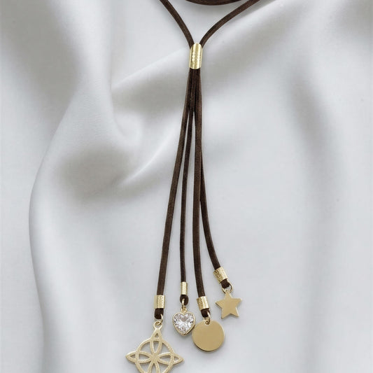 Collar Gamuza café - 1.20 mts
