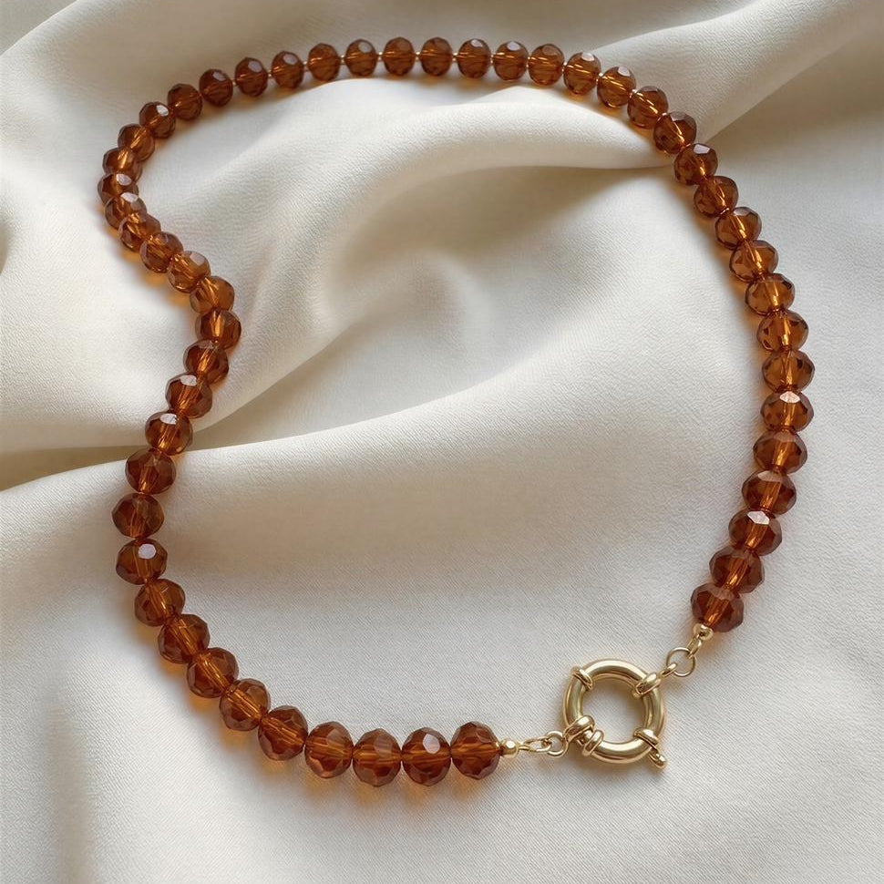 Collar Cristal cafe - 48 cm