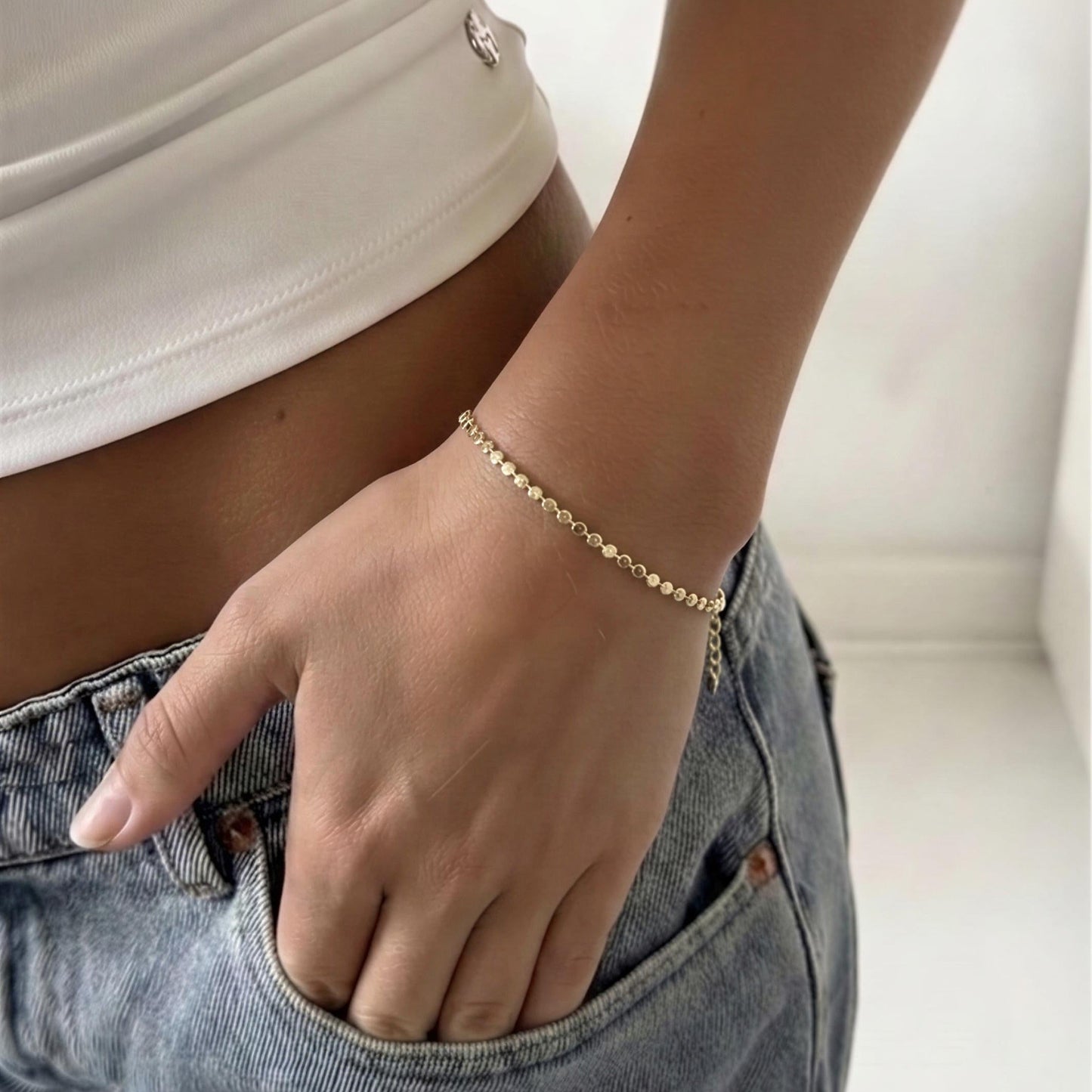 Pulsera monedas- 18 cm