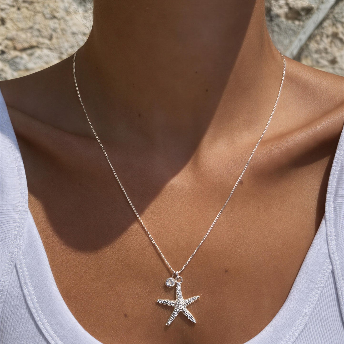 Collar punto de luz - Estrella de mar - 47 cm
