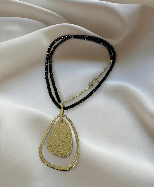 Collar largo - Cristal negro - 84 cm