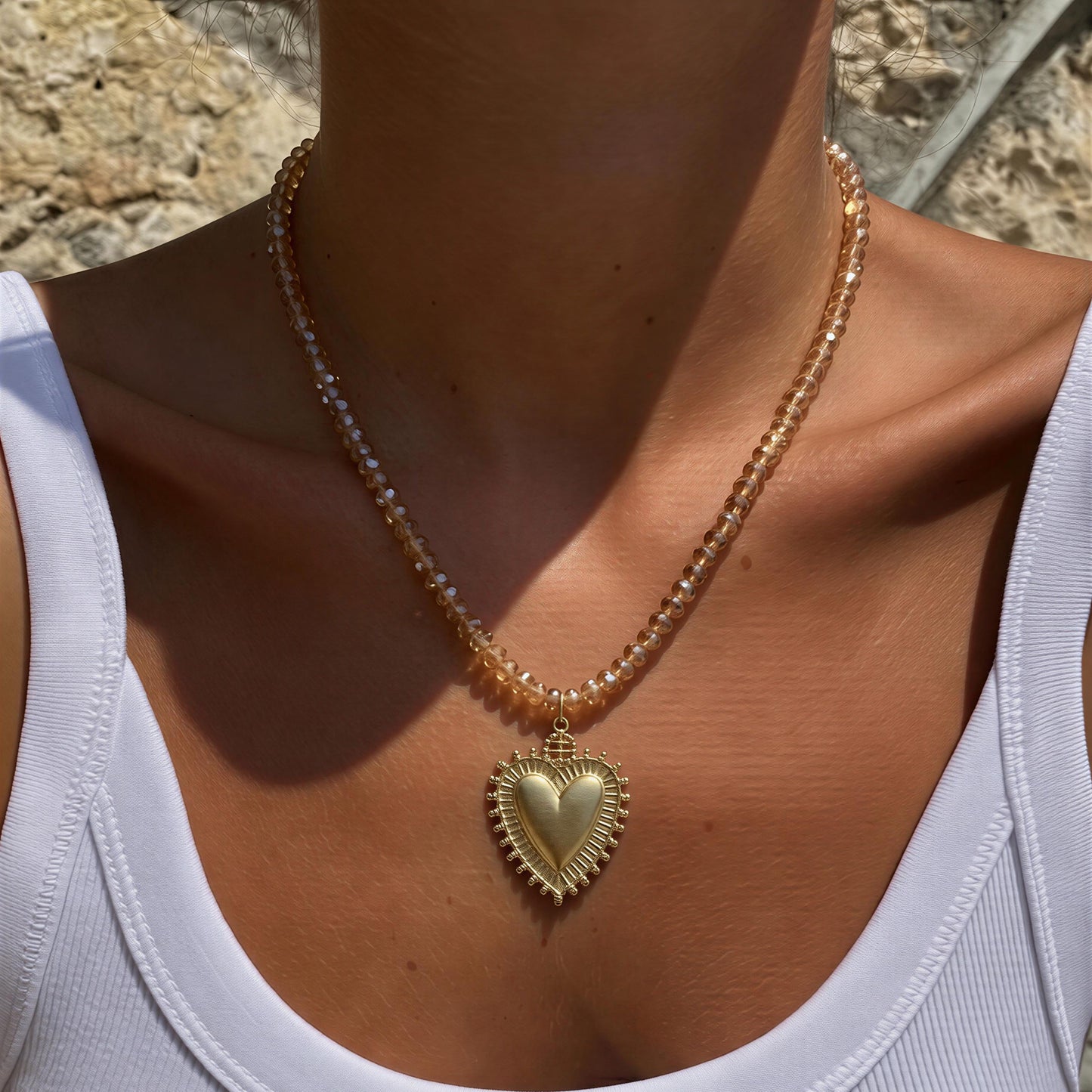 Collar - Cristal nude - 56 cm