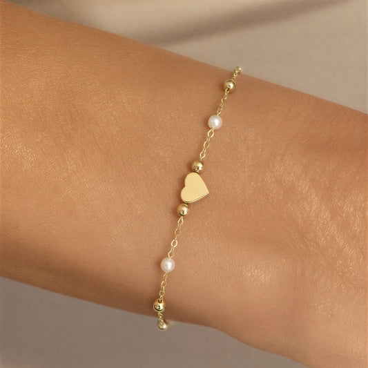 Pulsera perlas - 16 cm