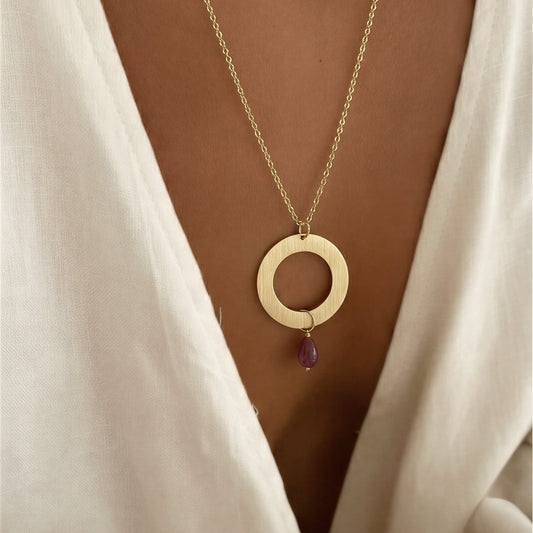 Collar - Piedra natural: turmalina - 62 cm