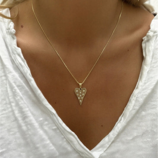 Collar corazón con circón - 47 cm