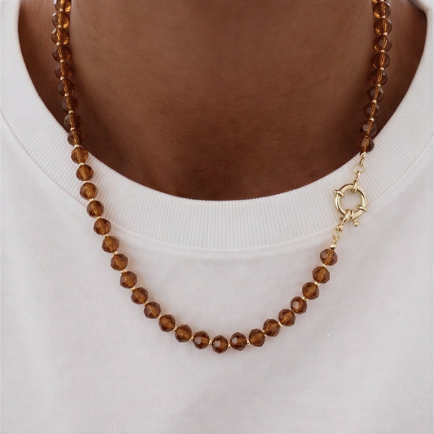 Collar Cristal cafe - 48 cm