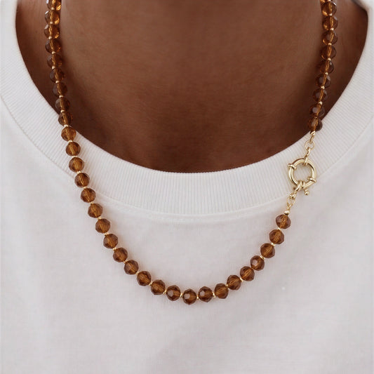 Collar Cristal cafe - 48 cm