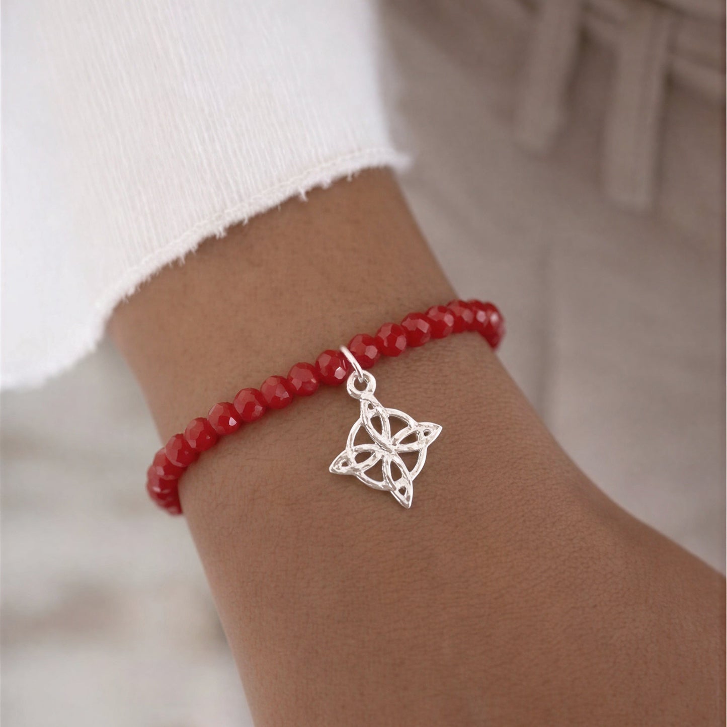 Pulsera elasticada - Micro cristal - Nudo