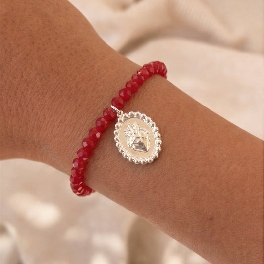 Pulsera elasticada - Micro cristal - Corazón de jesus
