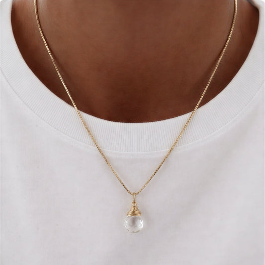 Collar Veneciana  - Piedra natural: Cuarzo cristal - 45 cm