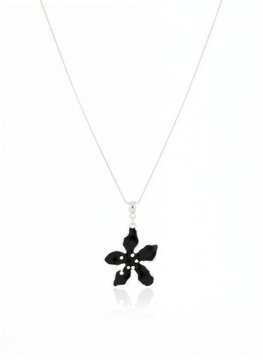 Collar Flor negro - 45 cm