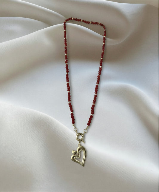 Collar Cristal rojo - 45 cm
