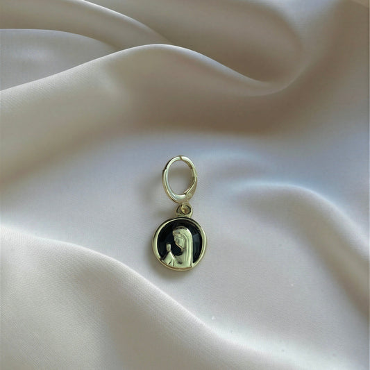 Colgante virgen con negro y valier desmontable - 30 mm