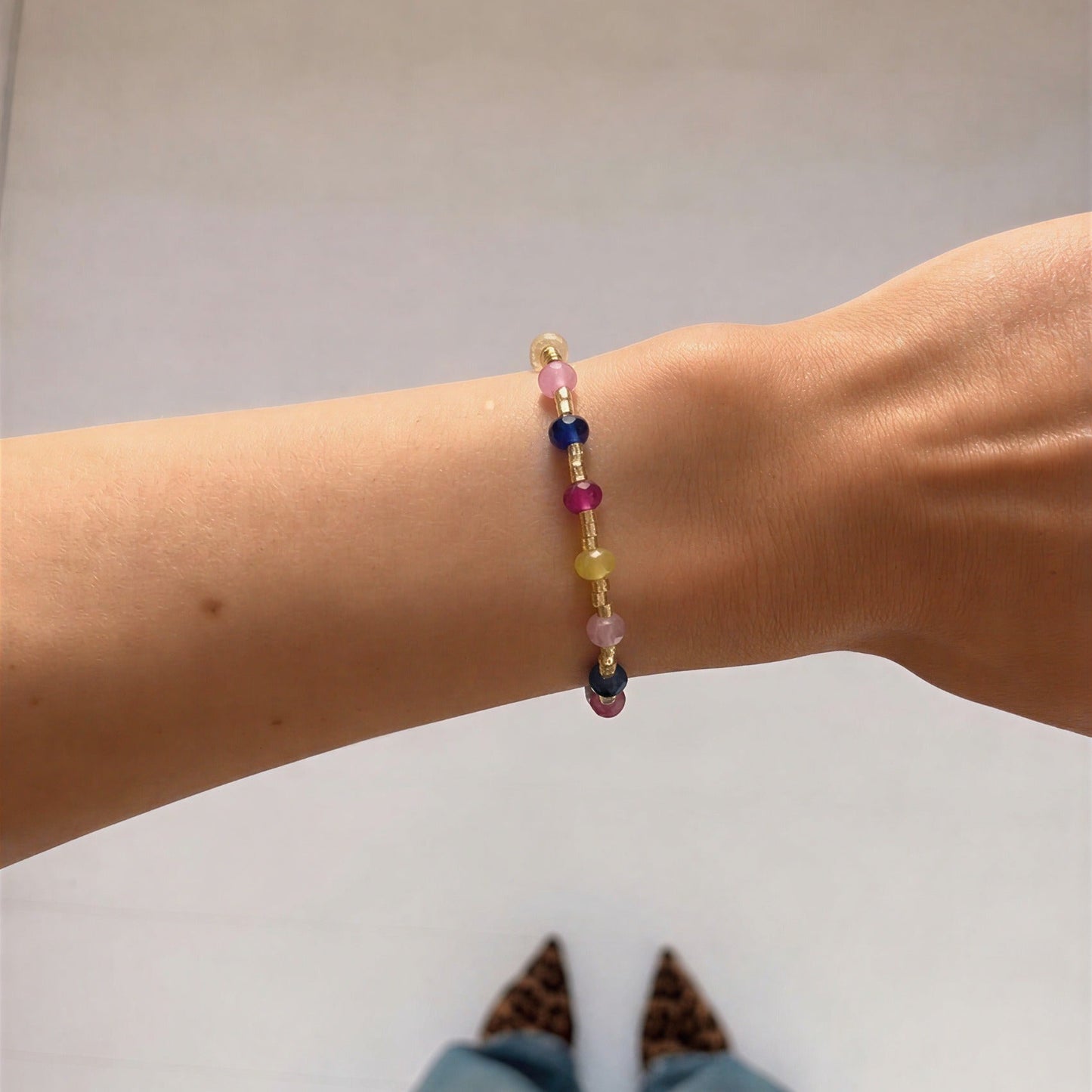 Pulsera mostacilla - Piedras naturales: Ágata