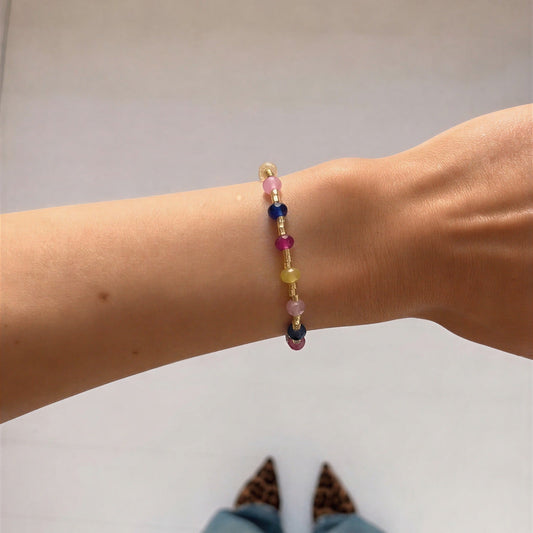 Pulsera mostacilla - Piedras naturales: Ágata