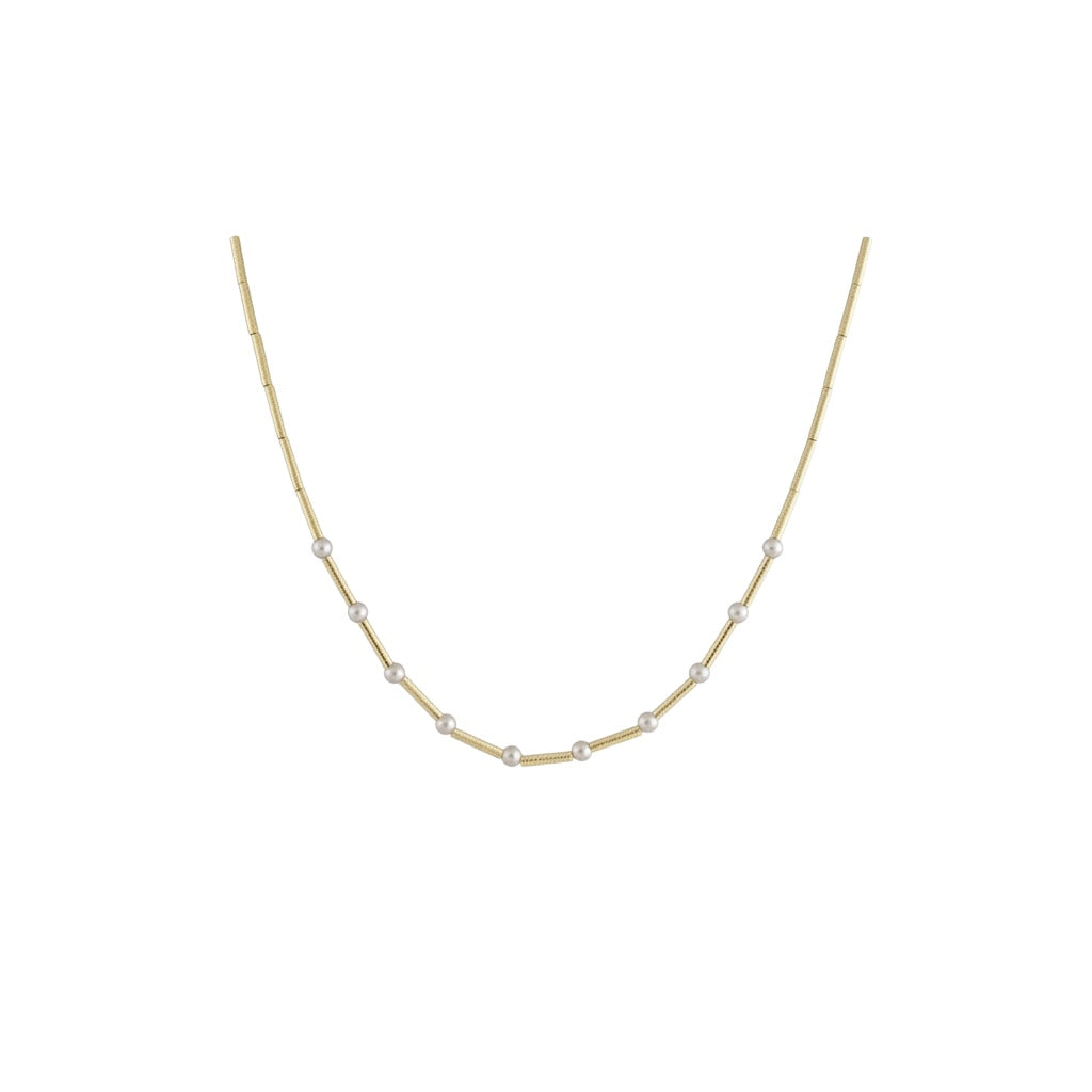 Collar mostacilla con perlas - 46 cm