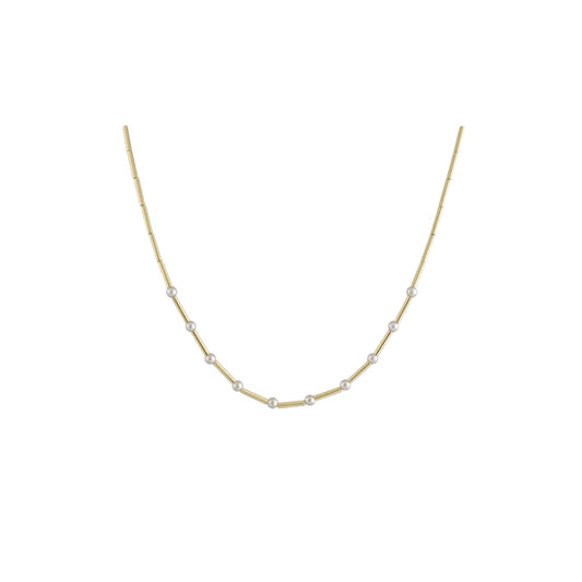 Collar mostacilla con perlas - 46 cm