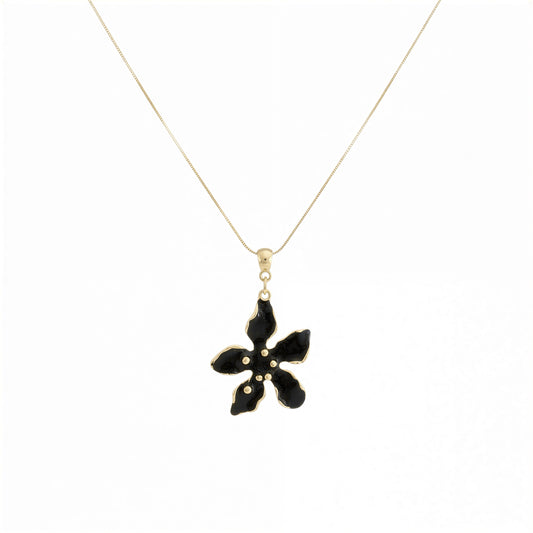 Collar Flor negro - 45 cm