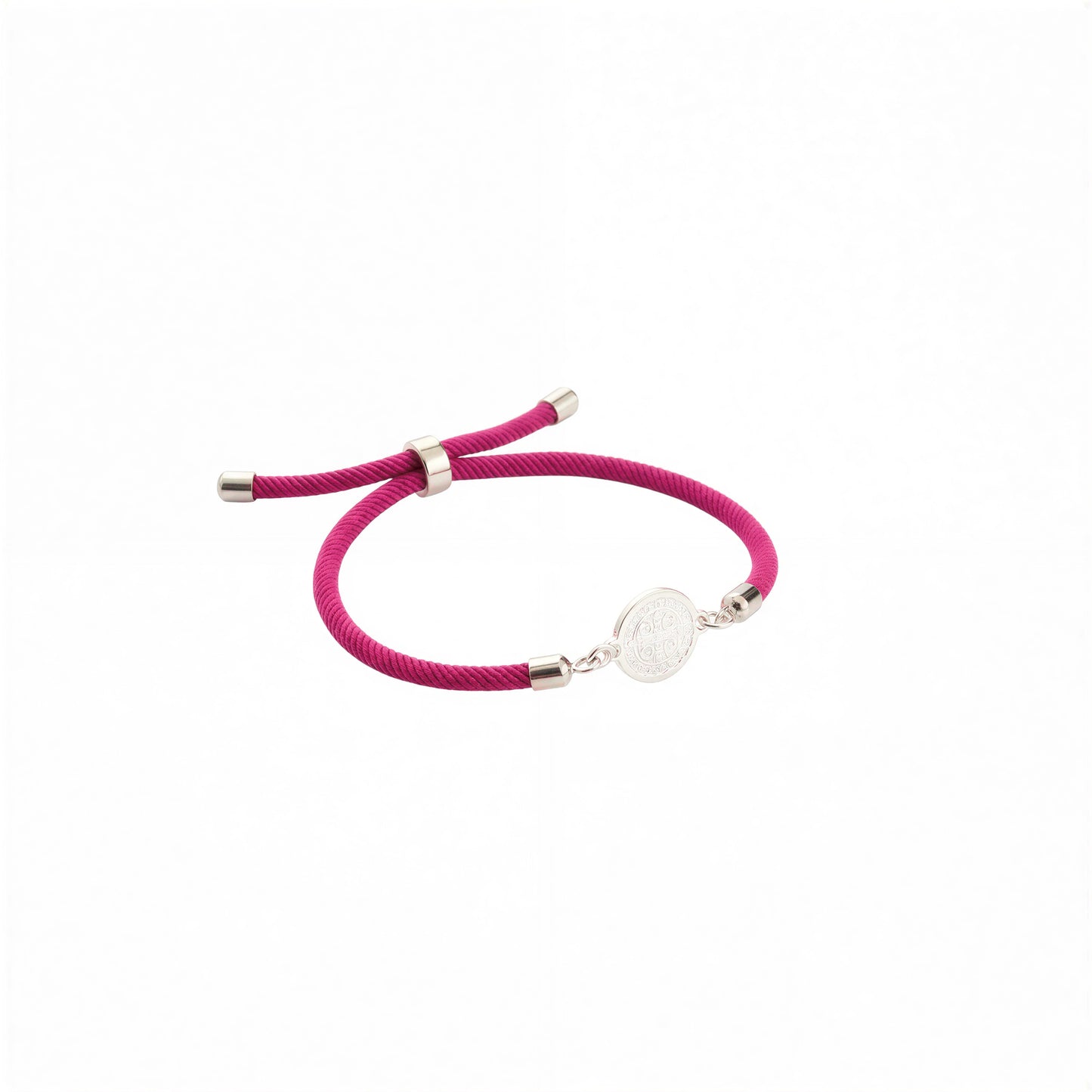 Pulsera cordón fucsia