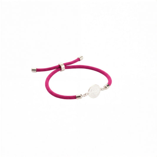 Pulsera cordón fucsia