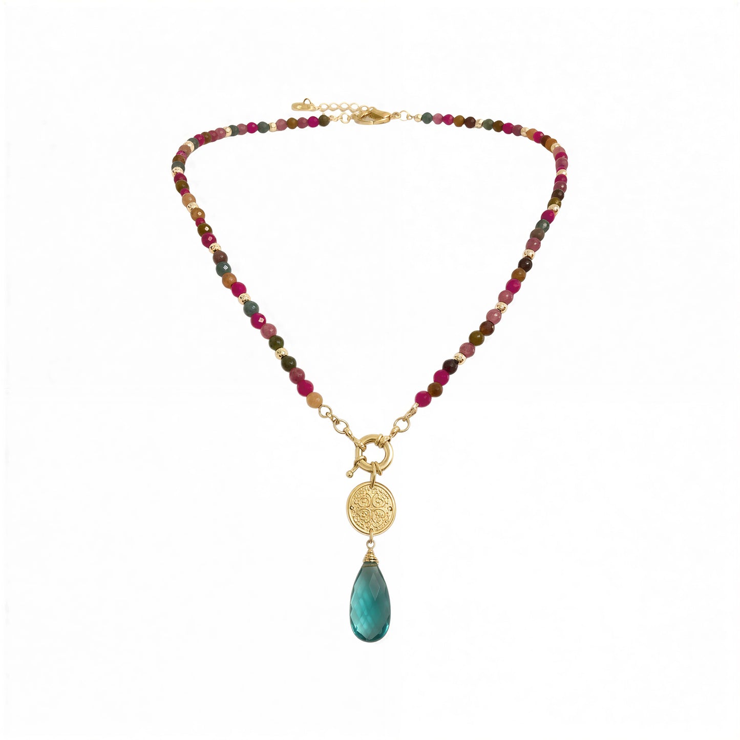 Collar mix ágata de colores - 46 cm