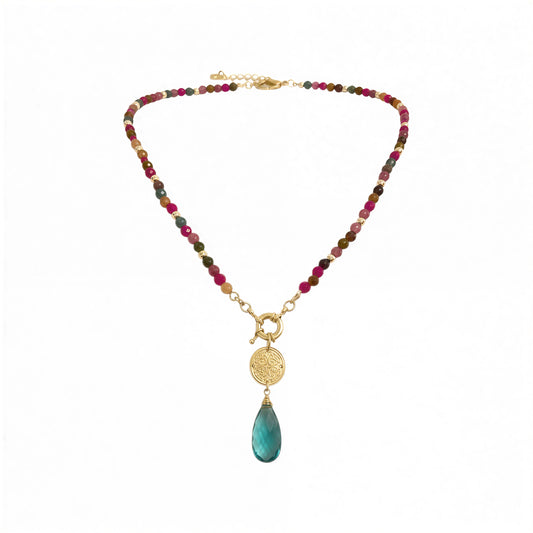 Collar mix ágata de colores - 46 cm