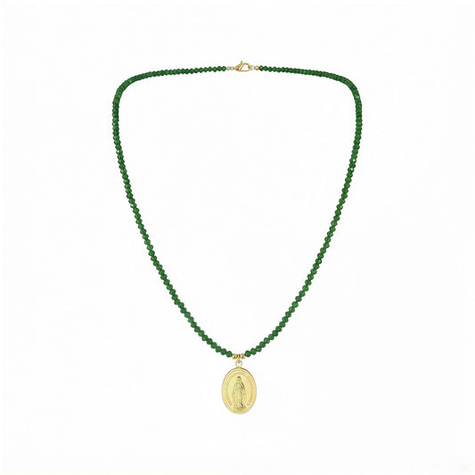Chocker micro cristal verde - 41 cm