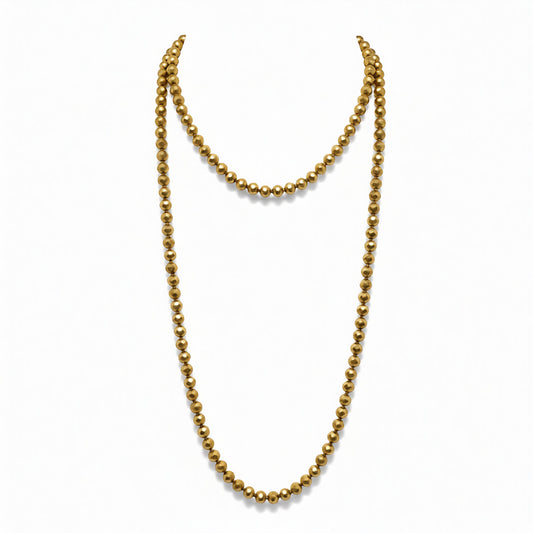 Collar largo de cristal ocre - 1.10 mtrs