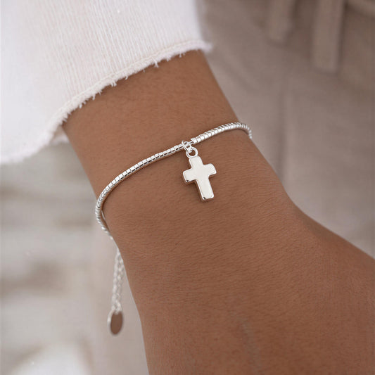 Pulsera mostacilla - Cruz- 19 cm