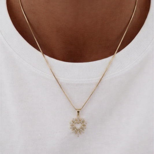 Collar Corazón con circón - 45 cm