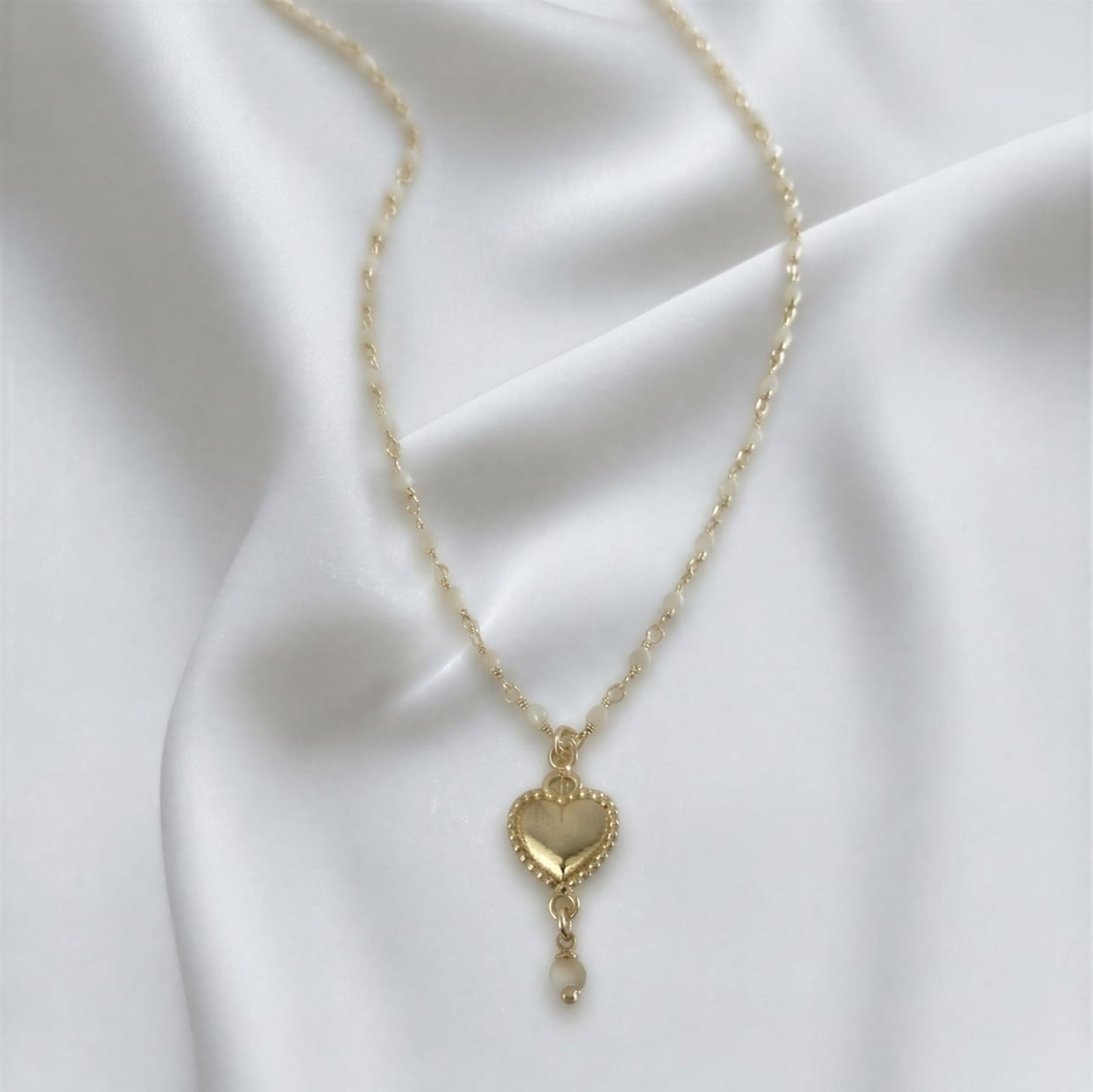 Collar entorchado - Piedra natural: Madre perla - 43 cm