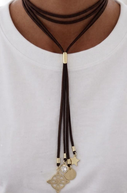Collar Gamuza café - 1.20 mts