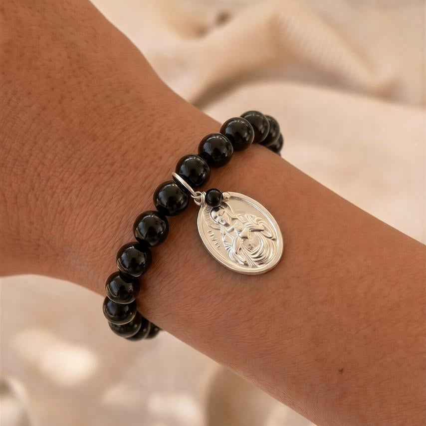 Pulsera elasticada - Piedra ónix