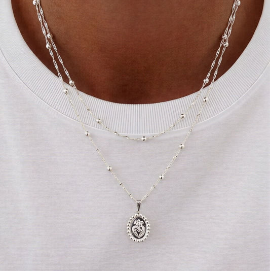 Collar doble - Corazón de Jesús- 43 cm