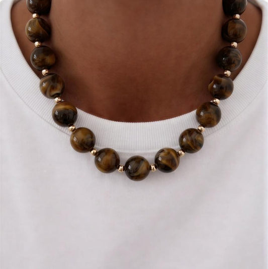 Collar Pelotitas Café - 42 cm