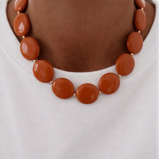Collar de Resina Naranja  - 41 cm
