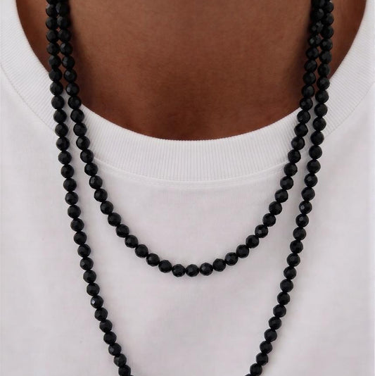 Collar largo de cristal negro - 1.10 mtrs